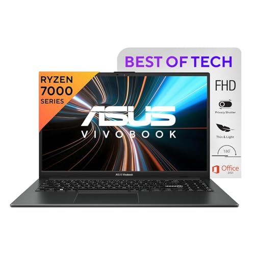 ASUS Vivobook Go 15 (2023), AMD Ryzen 5 7520U, 16GB RAM, 512GB SSD, FHD, 15.6"/39.62cm, Windows 11, MS Office 2021, Mixed Black, 1.63KG, E1504FA-NJ542