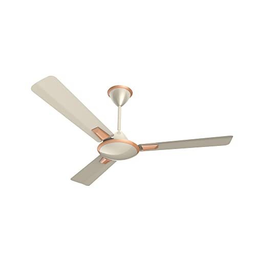 Crompton Premion Aura Prime 1200 Mm (48 Inch) Ceiling Fan (Butter Scotch) Star Rated Energy Efficient Fans, Off White