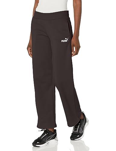 PUMA Women's Essentials Straight Leg Fleece Sweatpants, Black, Medium
