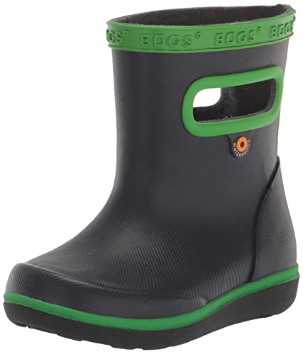 BOGS Kids' Skipper Ii Rain Boot Solid, Navy/Green, 5 US Unisex Toddler