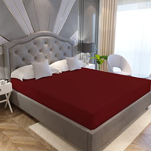 La Verne 100% Waterproof Premium Cotton Feel Mattress Protector King Size 78 x 72 Inches | Breathable and Hypoallergenic Ultra Soft Fitted Bed Protect