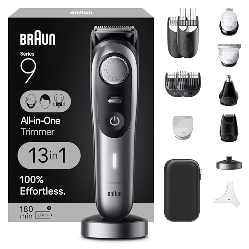 Braun Series 9 All-in-One Multi Grooming Kit for Men, 13-in-1 Beard Trimmer, Body Groomer, Hair Clipper and Manscaping f