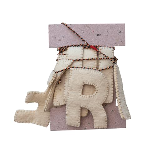 Decorative Felt Happy Birthday Banner, Natural