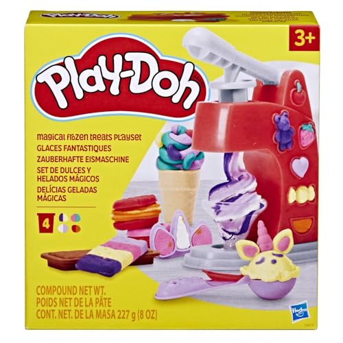 Play-Doh Glaces Fantastiques - Magical Frozen Treats Playset - 4 Pots de Couleurs Doubles