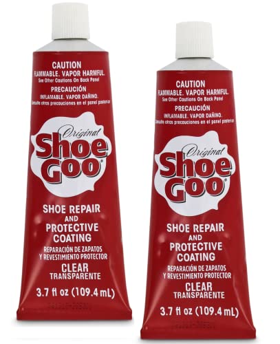 Sof Sole 3.7 Ounce Goo Repair Adhesive for Fixing Worn Shoes or Boots, Clear, 3.7-Ounce Tube (2-Pack), Universal