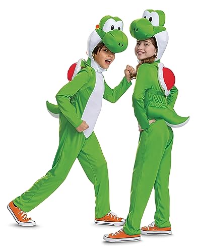 Disguise Yoshi Costume, Official Super Mario Bros Deluxe Kids Costume with Headpiece, Size (3T-4T)
