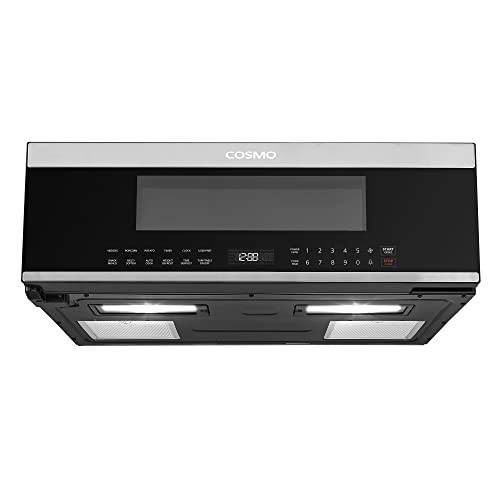 COSMO COS-3012ORLP1SS 30 in. Stellar Collection 1.2 cu. ft. Slim Over the Range Microwave, 1000W, Automatic Presets, Touch Controls, Black