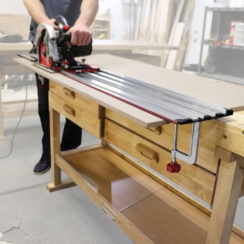 Milescraft 1408 Guide Rails – 55 Inch Rail Extensions for Milescraft 1409 Track Saw Guide. Extend Range to Over 8 Feet. All-Aluminum Construction. Includes 4 Rail Connectors