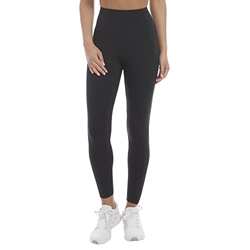 Danskin Women's High Rise Contour Bonded Ankle Leggings, Black Salt, X-Large