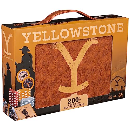 Spin Master Games, Yellowstone, 200-Piece Poker Set with Custom Carrying Case, Dealer &amp; Betting Poker Chips Card Dec