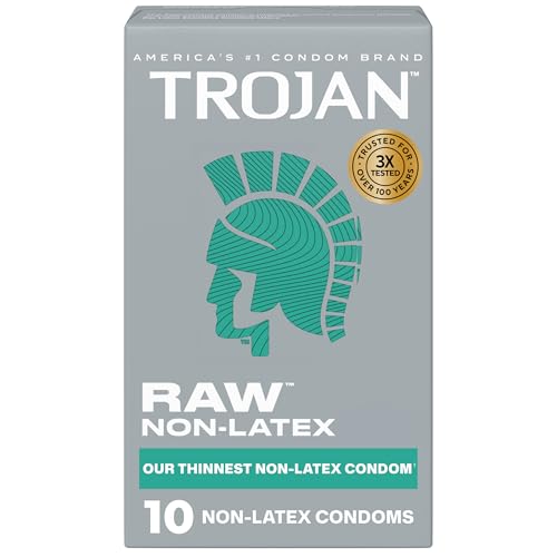 Trojan Raw Non-Latex Lubricated Condoms, 10ct