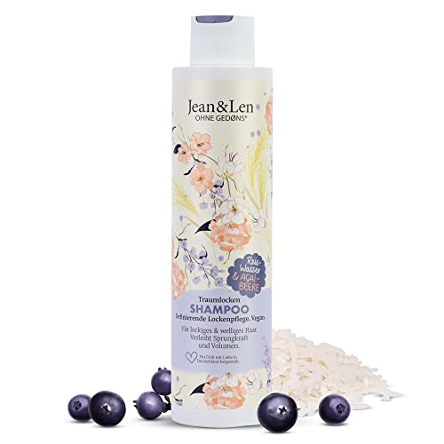 (-30%) Jean & Len Traumlocken Shampoo Reiswasser & Açaibeere, gelocktes & natürlich gewelltes Haar, verleiht Sprungkraft & Volumen, fruchtiger Beeren-Duft, Haarshampoo, ohne Parabene & Silikone, 300 ml