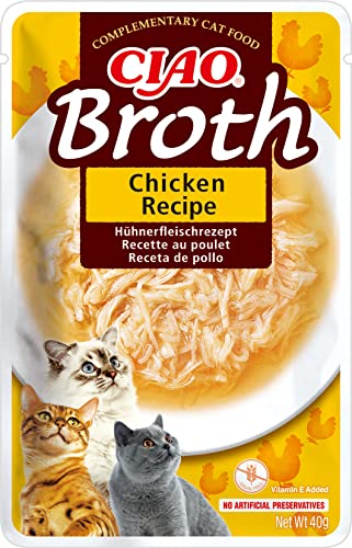 (-10%) INABA Ciao Broth, Nassfutter für Katzen mit Huhnerfleisch, 40g