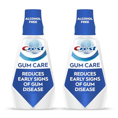 Crest Pro-Health Gum Care Mouthwash, Cool Wintergreen, CPC Antigingivitis/Antiplaque Oral Rinse 1L (33.8 fl oz), Pack of 2, Alcohol Free for Adults