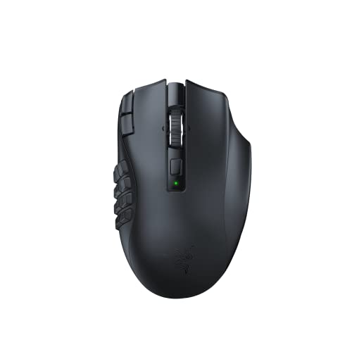 Razer Naga V2 HyperSpeed Wireless MMO Gaming Mouse: 19 Programmable Buttons - HyperScroll Technology - Focus Pro 30K Optical Sensor - Mechanical Mouse