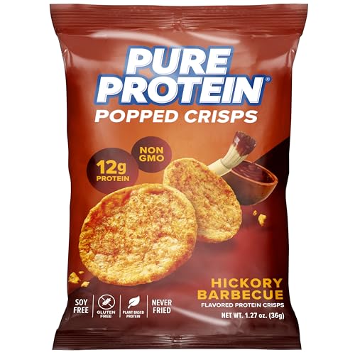 Pure Protein Popped Crisps, Hickory Barbecue, High Protein Snack, 12G Protein, 1.27oz., 12 Count
