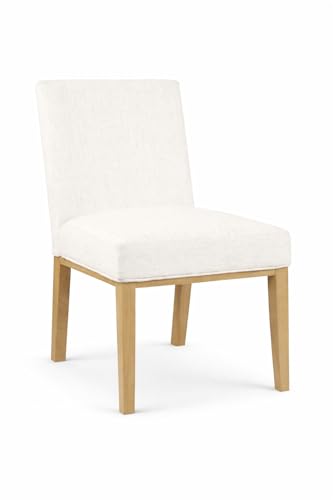 HomePop Kolbe Upholstered Dining Chair - Stain-Resistant Woven Fabric, 19.5" Seat Height, Ideal for 29-31 Inch Tables (Single Pack)