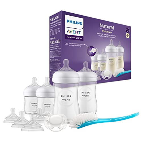 🔥 STARKER PREIS (-33%) Philips AVENT Babyflaschen Natural Response, Geschenkset für Neugeborene – Babys von 0–12 Monaten und älter (Modell SCD838/13)