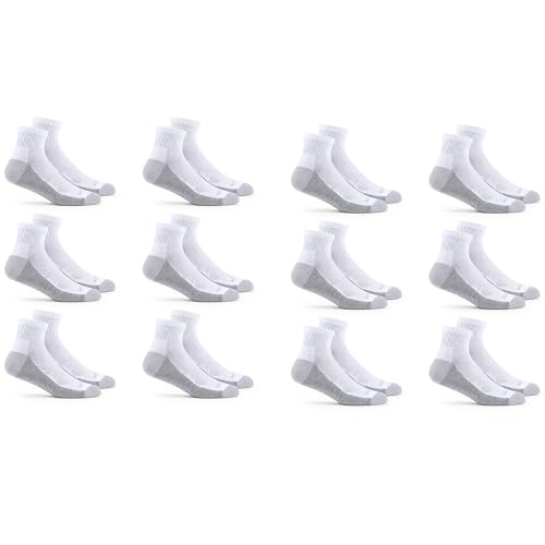 Fruit Of the Loom Men's Dual Defense Ankle Socks (12 Pack), White, Medium (6-12)