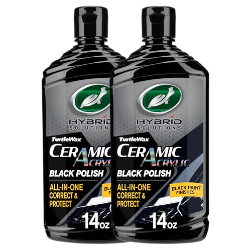 Turtle Wax Hybrid Solutions Ceramic Acrylic Black Car Polish & Wax | Scratch Remover & Paint Restorer for Deep Shine