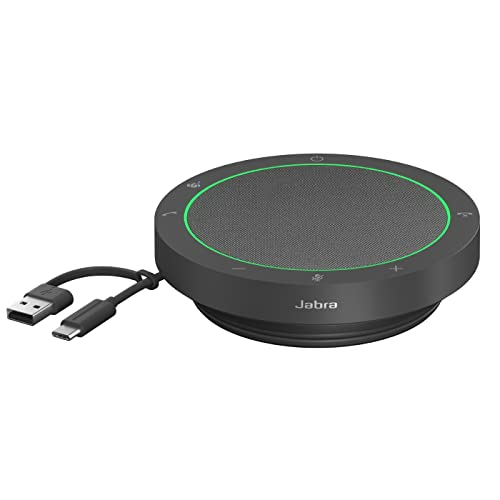 (-40%) Jabra Speak2 40 Tragbare Freisprechlösung, 4 Mikrofone mit Geräuschunterdrückung, 50 mm Breitband-Lautsprecher, mit USB-A und USB-C, für Zoom und Google Meet Zertifiziert, Dunkelgrau