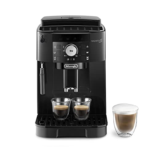 (-24%) De’Longhi Magnifica S - Perfetto Kaffeevollautomat mit klassischem Milchaufschäumer, Espresso- und Cappuccino Kaffeemaschine, Bedienfeld mit Tasten, Schwarz (ECAM11.112.B)