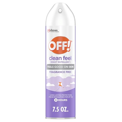 OFF! Clean Feel Insect Repellent Aerosol with 20% Picaridin, Bug Spray with Long Lasting Protection from Mosquitoes, Feels Good on Skin, 7.5 oz