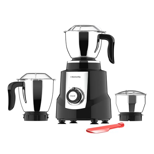 Butterfly Magnum 1.2 HP Mixer Grinder 3 Jar | 100% Copper Motor | 3 Stainless Steel Multipurpose Jars | ABS Body | Handsfree Operation | Lifetime Moto