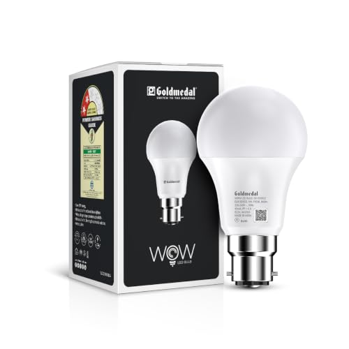 Goldmedal WOW 9W B22 Base LED Bulb For Home & Office | 230 Degree Light Coverage | 4kV Surge Protection | High Voltage Protection | Energy Efficient |