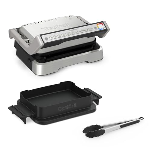 (-26%) Tefal OptiGrill 4in1 Kontaktgrill mit Backschale, Aufklappbar, Tischgrill, 9 automatische Programme, Garstufenanzeige, spülmaschinengeeignete Teile, Elektrogrill, Backofen, GC776D10