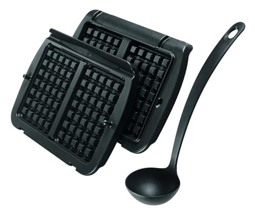 (-43%) Tefal OptiGrill Waffelplatten, passend für OptiGrill+ und Elite Modell, einfach zubereitetete Belgische Waffeln, inklusive Schöpfkelle, spülmaschinengeeignet, schwarz, XA7248