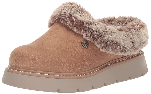Skechers Women's Keepsakes Lite-Cozy Blend Slipper, Chestnut, 7