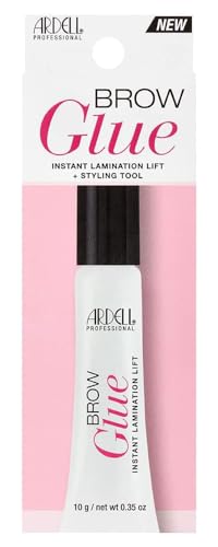 Ardell Brow Glue – Clear Eyebrow Gel for Instant Lamination Lift with Styling Brush, All day Extreme Hold Brow Gel for Fluffy Defined Brows, 0.35 oz