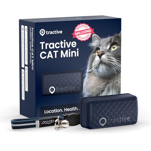 Tractive GPS Cat Mini con collar fino reflectante, peso 26 g