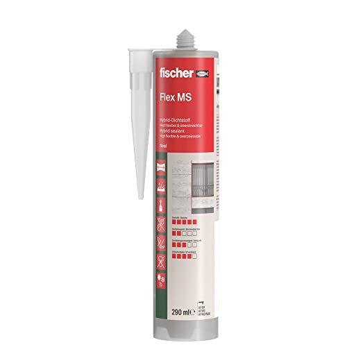(-47%) fischer Hybrid-Dichtstoff Flex MS, flexibel, überstreichbar, weiß, 290 ml