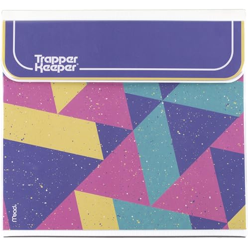 Mead Trapper Keeper Binder, Retro Design, 1 Inch Binder with Folders and Pockets, Holds 8-1/2" x 11" Paper, Colorblock (260038FN-ECM)