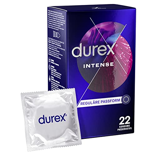 (-31%) Durex Intense Kondome – Mit Noppen, Rippen & mit Desirex-Gel befeuchtet – Perfekter Sitz & leichtes Abrollen – 22 Kondome (1er Pack)