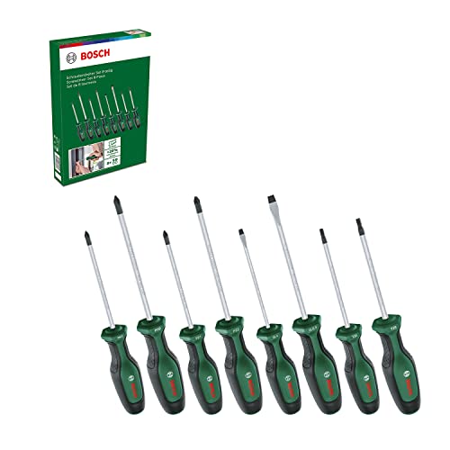 (-34%) Bosch Schraubendreher-Set, 8-teilig (Hochwertiger Schraubenzieher- Satz für Heimwerker; erstklassiger S2-Stahl; Softgrip; magnetische Spitze)