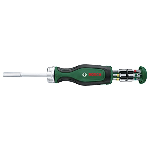 🔥 STARKER PREIS (-48%) Bosch Ratschenschraubendreher mit Bit Magazin, 12-teilig (Ratschenschraubendreher mit hohem Drehmoment; 12 Bits im integrierten Bitmagazin enthalten; magnetischer Bithalter) - Amazon Edition