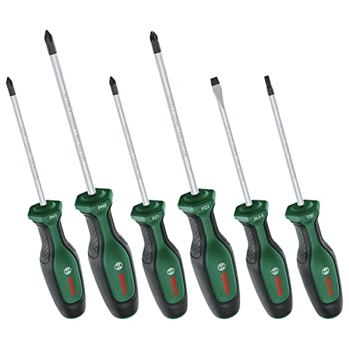 (-12%) Bosch Schraubendreher-Set, 6-teilig (Hochwertiger Schraubenzieher- Satz für Heimwerker; erstklassiger S2-Stahl; Softgrip; magnetische Spitze) - Amazon Edition