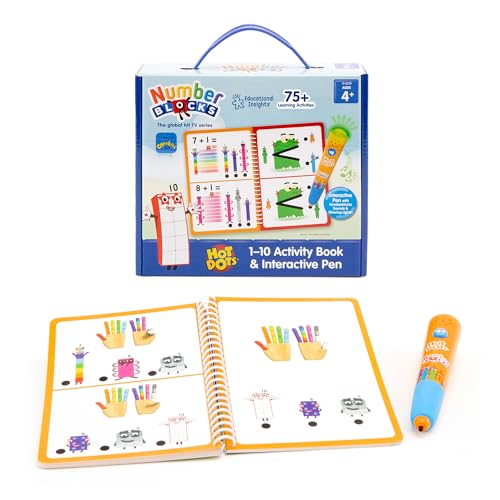 Learning Resources Hot Dots Numberblocks 1–10 Activity Book & Interactive Pen, Ages 4+, Numberblocks Gifts, 75+ Maths Activities, Gifts For Kids