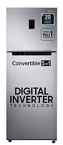 Samsung 385L 2 Star Inverter Frost-Free Convertible 5 In 1 Double Door Refrigerator (RT42C5532S8/HL,Elegant Inox)