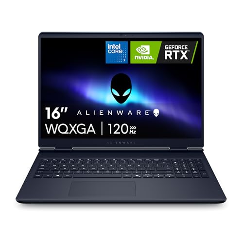 Alienware 16 Aurora Gaming Laptop AC16250-16" WQXGA 120Hz Display, Intel Core 7-240H Processor, 16GB DDR5 RAM, 1TB SSD, NVIDIA GeForce RTX 5050 8GB Graphics, Windows 11 Home, Onsite Service - Blue