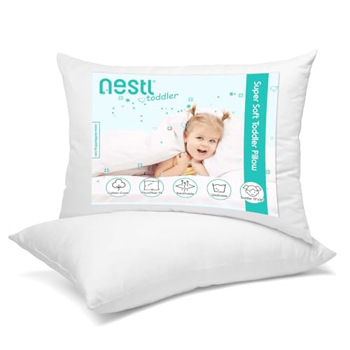 Nestl 2 Pack Toddler Pillow for Sleeping 13 x 18, Small Kids Pillow for Travel, Car, School, Nap, &amp; Toddler Bed, Mac