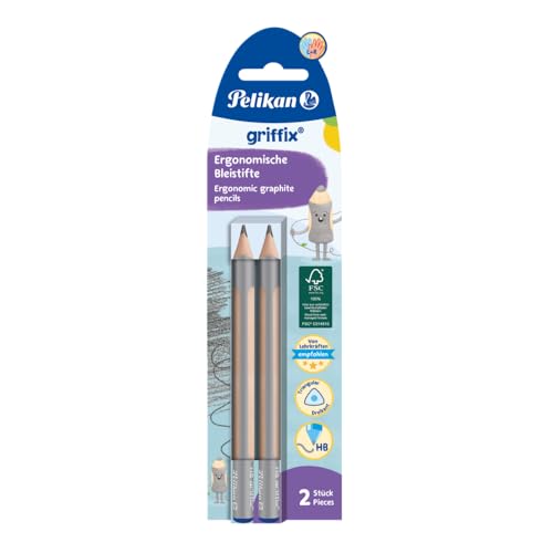 🔥 STARKER PREIS (-29%) Pelikan griffix ergonomische Dreikant-Bleistifte aus Holz, HB, 2 Stück
