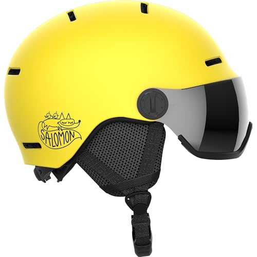 Salomon Orka Visor Kinder Helm Ski Snowboarden, Integrierter Komfort, einfach anzupassende Passform und leicht, Gelb, KL 5659