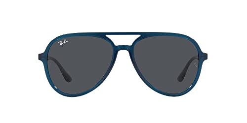 Ray-Ban RB4376 Aviator Sunglasses, Opal Dark Blue/Dark Grey, 57 mm