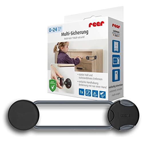 reer Multi-Safety 1 Piece Child Lock for Cupboard, Drawer and More by Swabian Child Safety Experts, White