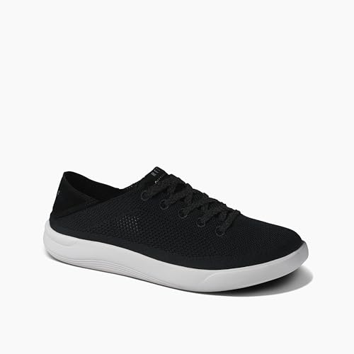 REEF Swellsole Neptune Mens Shoe, Lightweight & Breathable, Memory Foam Footbed, Fold Down Heel, Black, 11