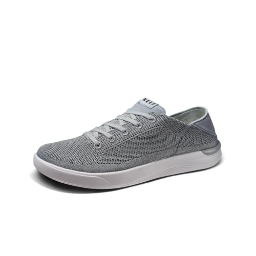 REEF Swellsole Neptune Mens Shoe, Lightweight & Breathable, Memory Foam Footbed, Fold Down Heel, Grey, 10
